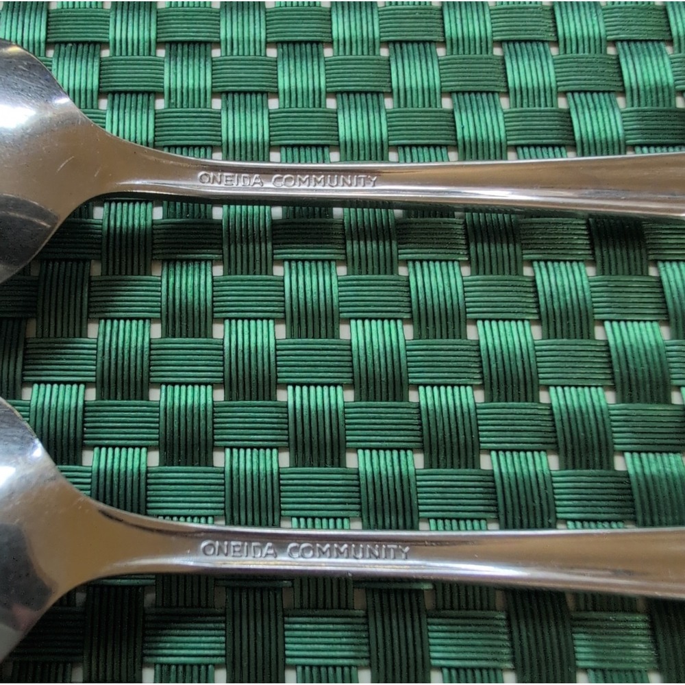 Oneida CLARETTE Teaspoons Set Lot of 2 Community Betty Crocker Stainless USA Vtg - Picture 8 of 10
